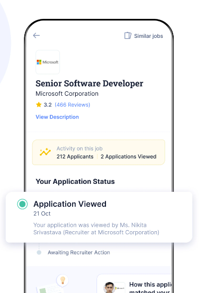 screenshot of Naukri RMS